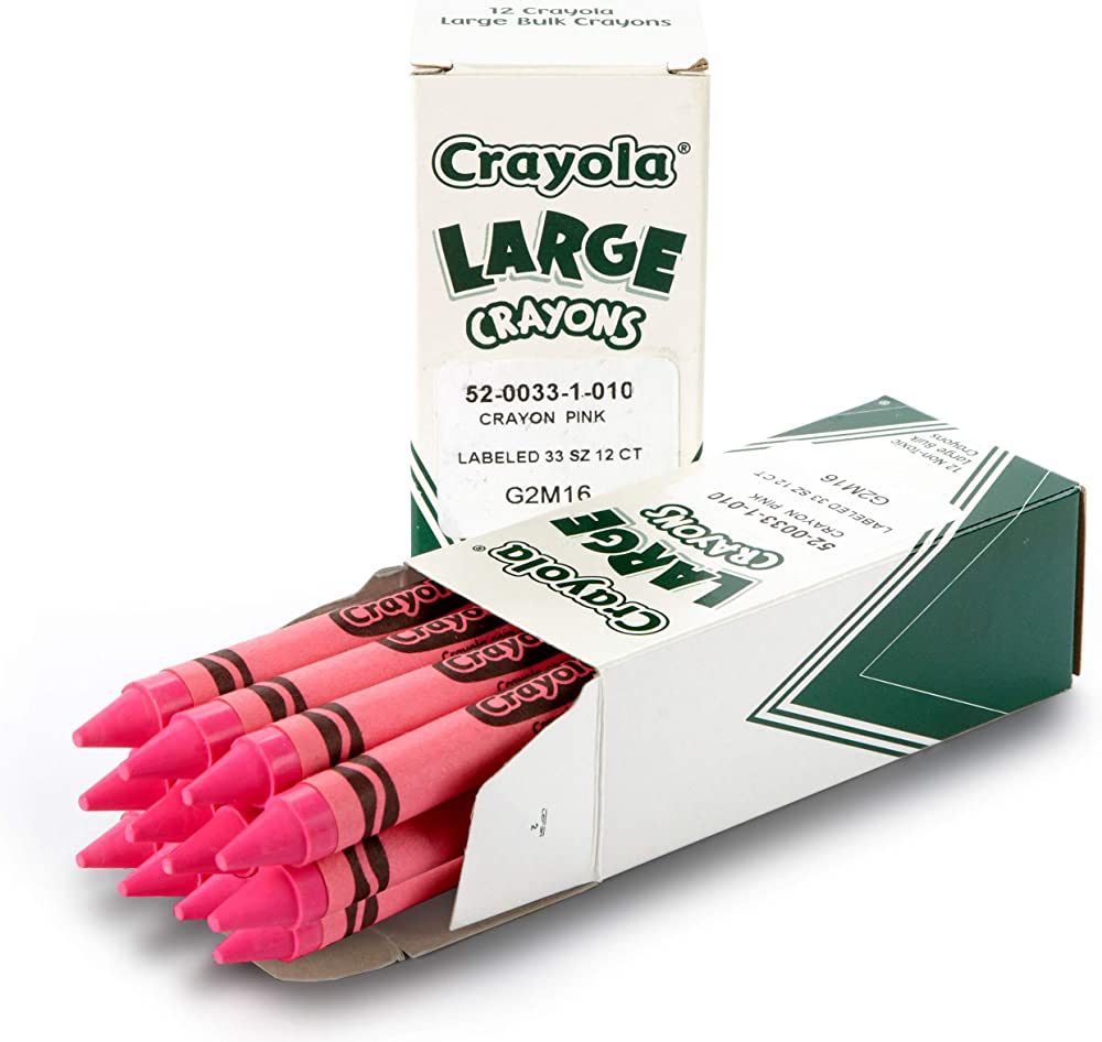 Crayola Large Crayons, Carnation Pink, Art Tools for Kids, 12 Count, 4" x 7/16" | Amazon (US)