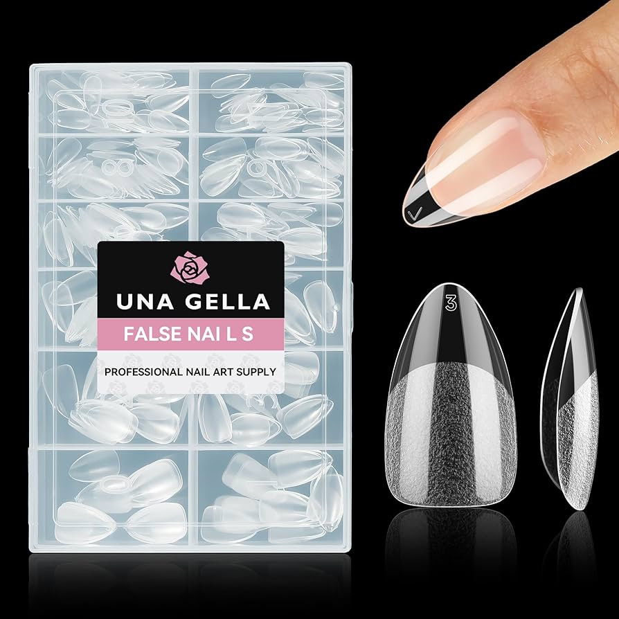 UNA GELLA Short Almond Nail Tips, 312pcs Short Almond Gel x Nail Tips Half Matte Almond Press On ... | Amazon (US)
