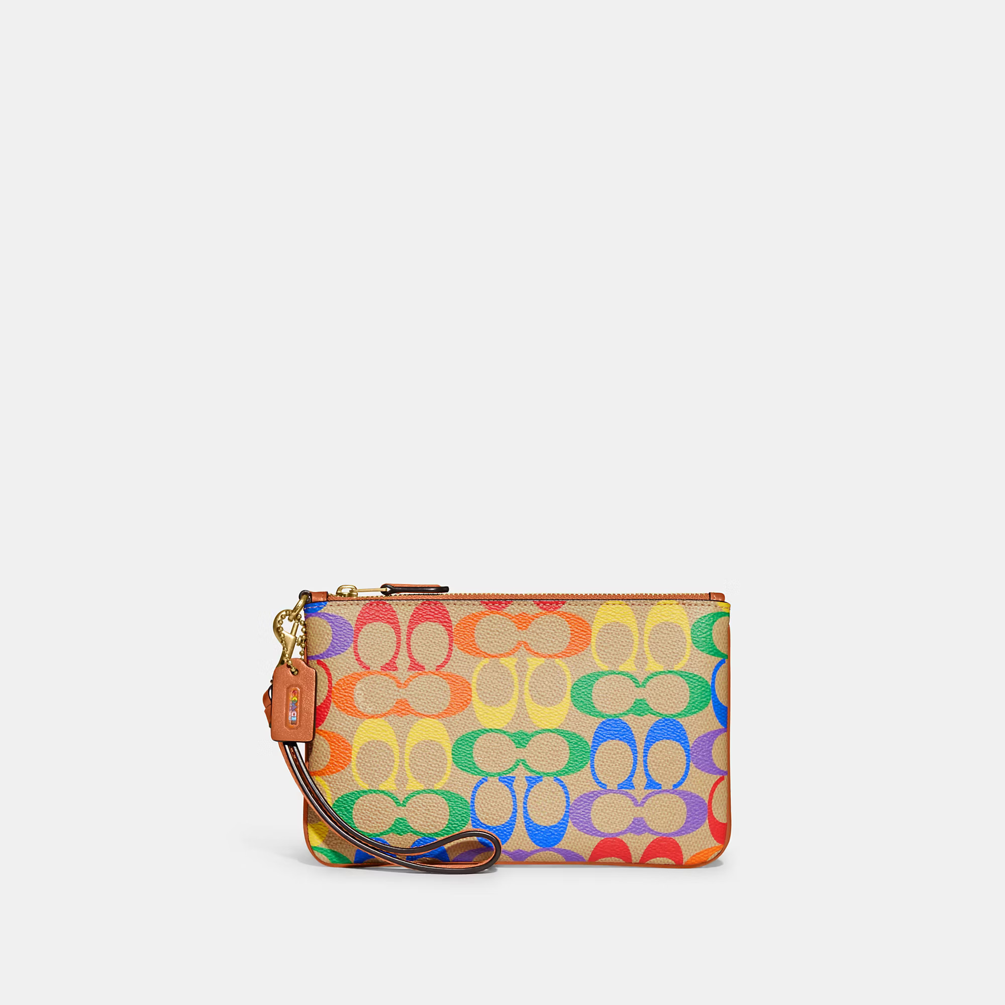 Small Wristlet In Rainbow Signature Canvas | Coach (US)