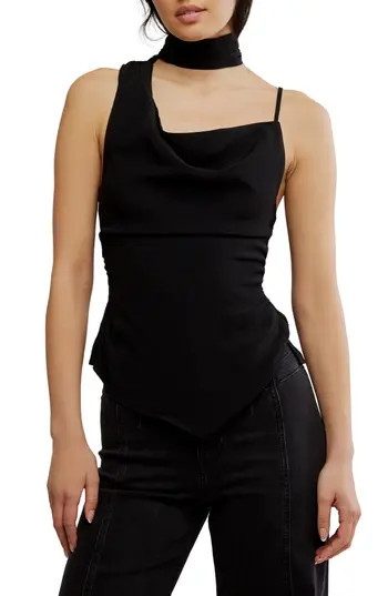 Free People True To You Sleeveless Tie Neck Top in Black at Nordstrom Rack, Size X-Small | Nordstrom Rack