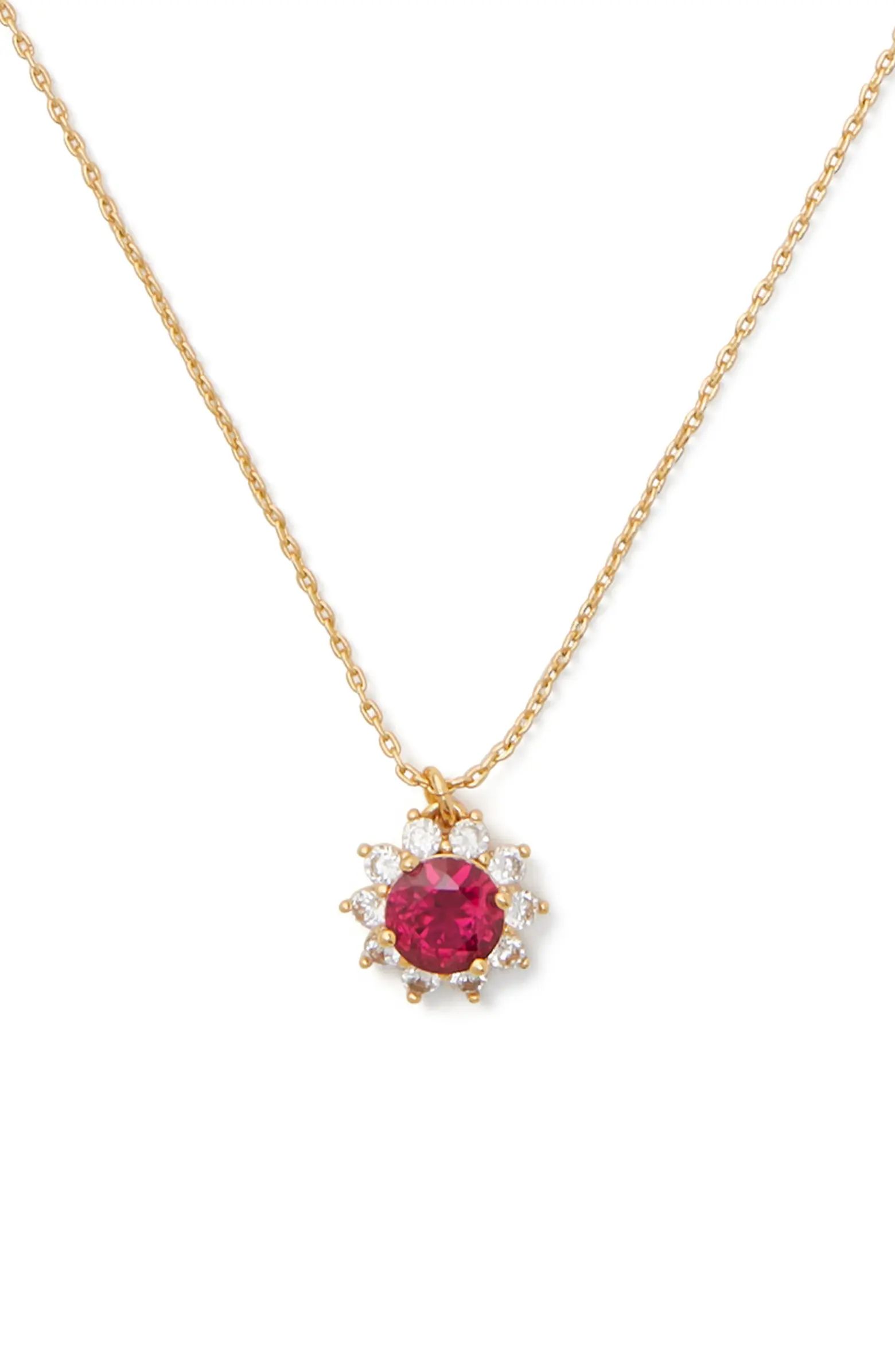 kate spade new york sunny crystal halo pendant necklace | Nordstrom | Nordstrom