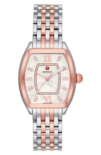 Women's Releve Diamond Accent Interchangable Two Tone Stainless Steel Strap Watch, 31mm - 0.19 ct... | Nordstrom Rack