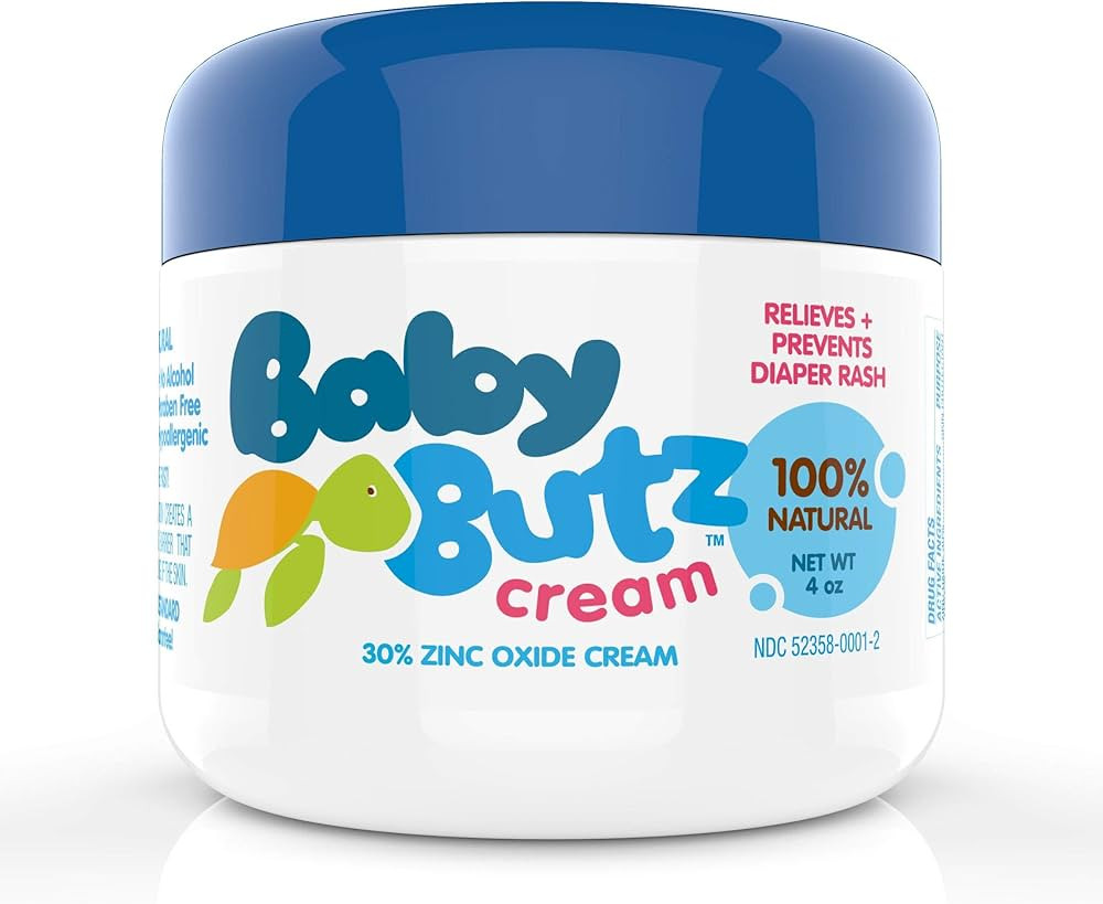 Diaper Rash Cream | 100% Natural Zinc Oxide Maximum Strength Butt Paste | Barrier Baby Cream to H... | Amazon (US)