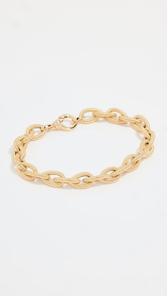18k Textured Chain Bracelet with Diamonds | Shopbop