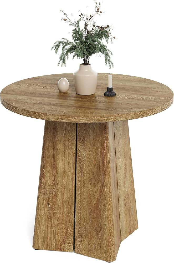 LITTLE TREE 31.50-Inch Round Dining Table for 2, Farmhouse Circle Kitchen Table, Dining Room Tabl... | Amazon (US)