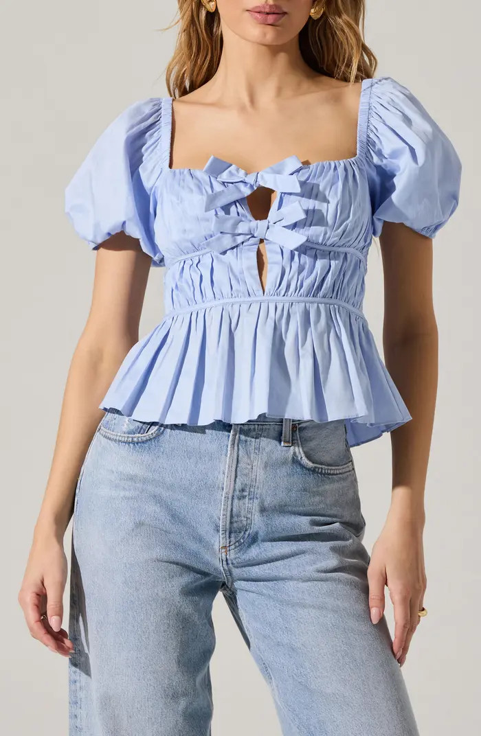 ASTR the Label Smocked Peplum Shirt | Nordstrom | Nordstrom