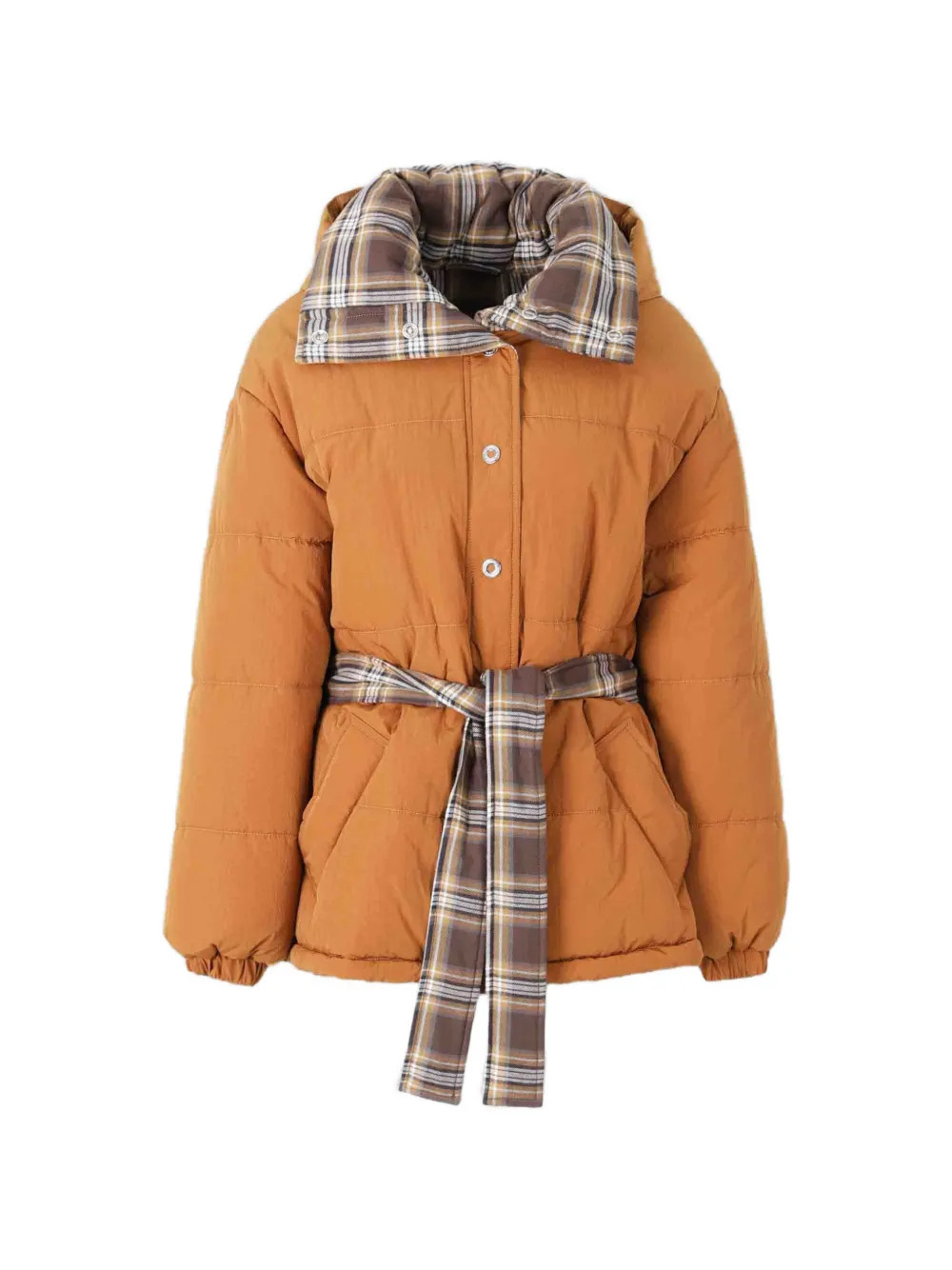 MARBELL belted quilted jacket - Orange | Farfetch Global