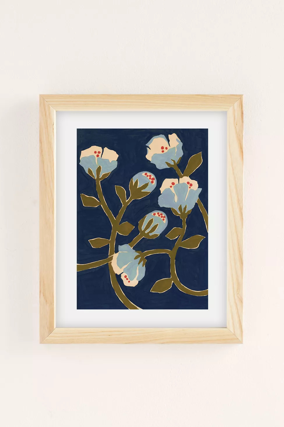 Megan Galante Blue Perennial Art Print | Urban Outfitters (US and RoW)