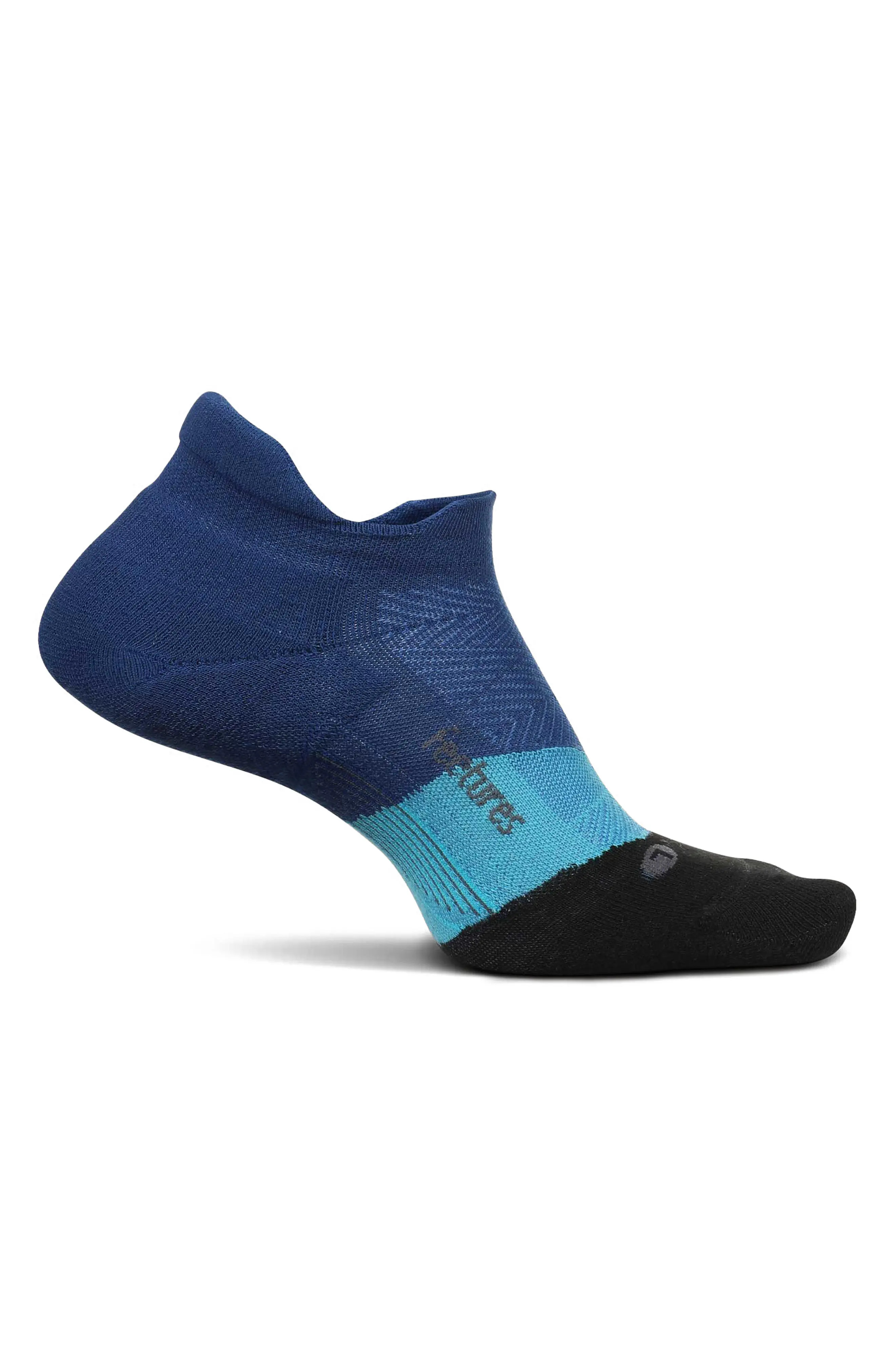 Feetures Elite Max Cushion No-Show Tab Socks, Size Large in Oceanic at Nordstrom | Nordstrom