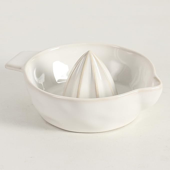 Ceramic Lemon Juicer Reamer Manual Citrus Lime Hand Squeezer Bowl with Handle and Pour Spout, Han... | Amazon (US)