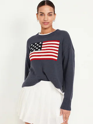 Crew-Neck Flag Sweater | Old Navy (US)