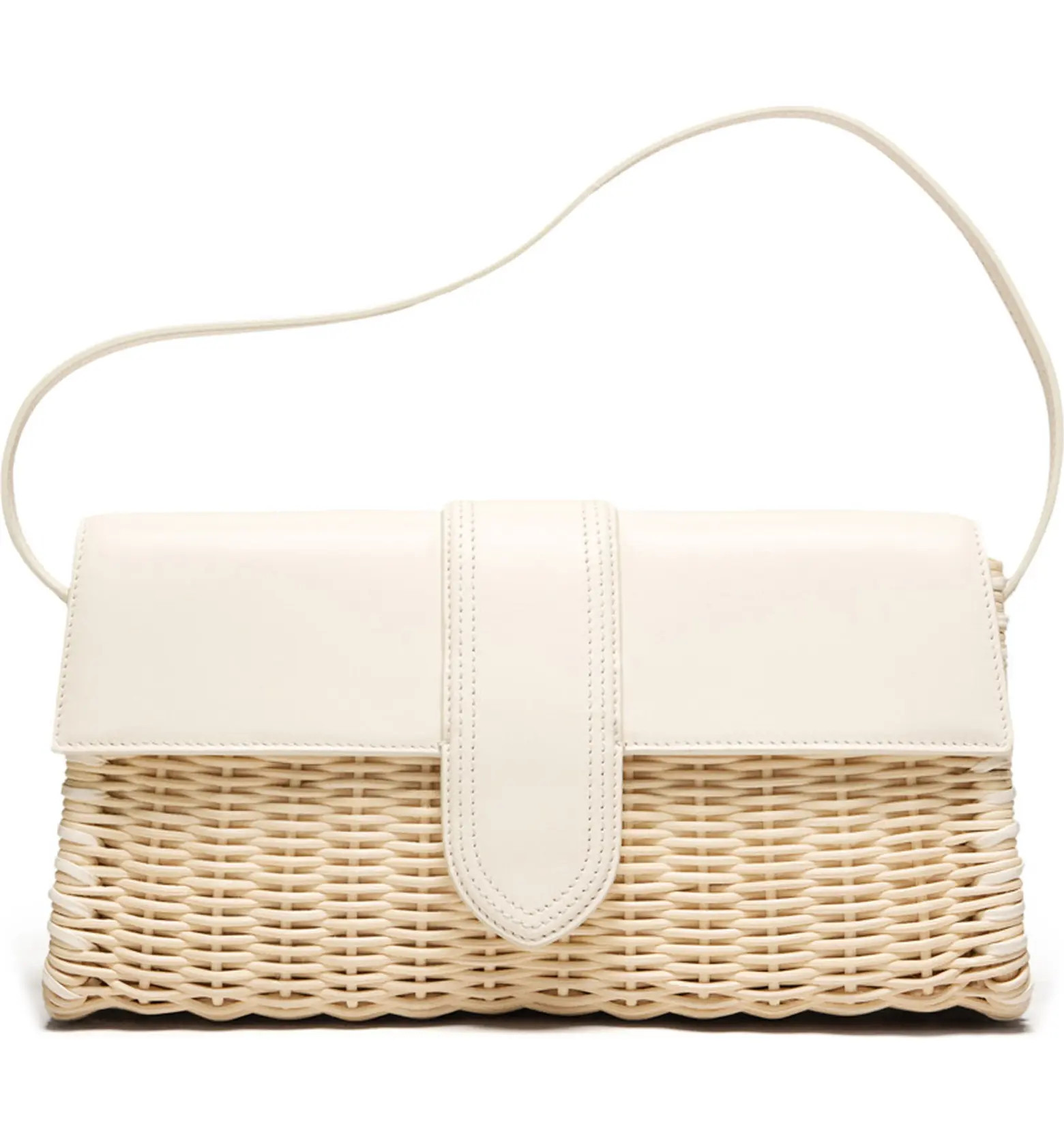 Long Le Bambino Woven Wicker Shoulder Bag | Nordstrom
