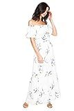 Sugarlips Women's Off Shoulder Dressy Casual Floral Maxi Dress, White-Multi, Small | Amazon (US)