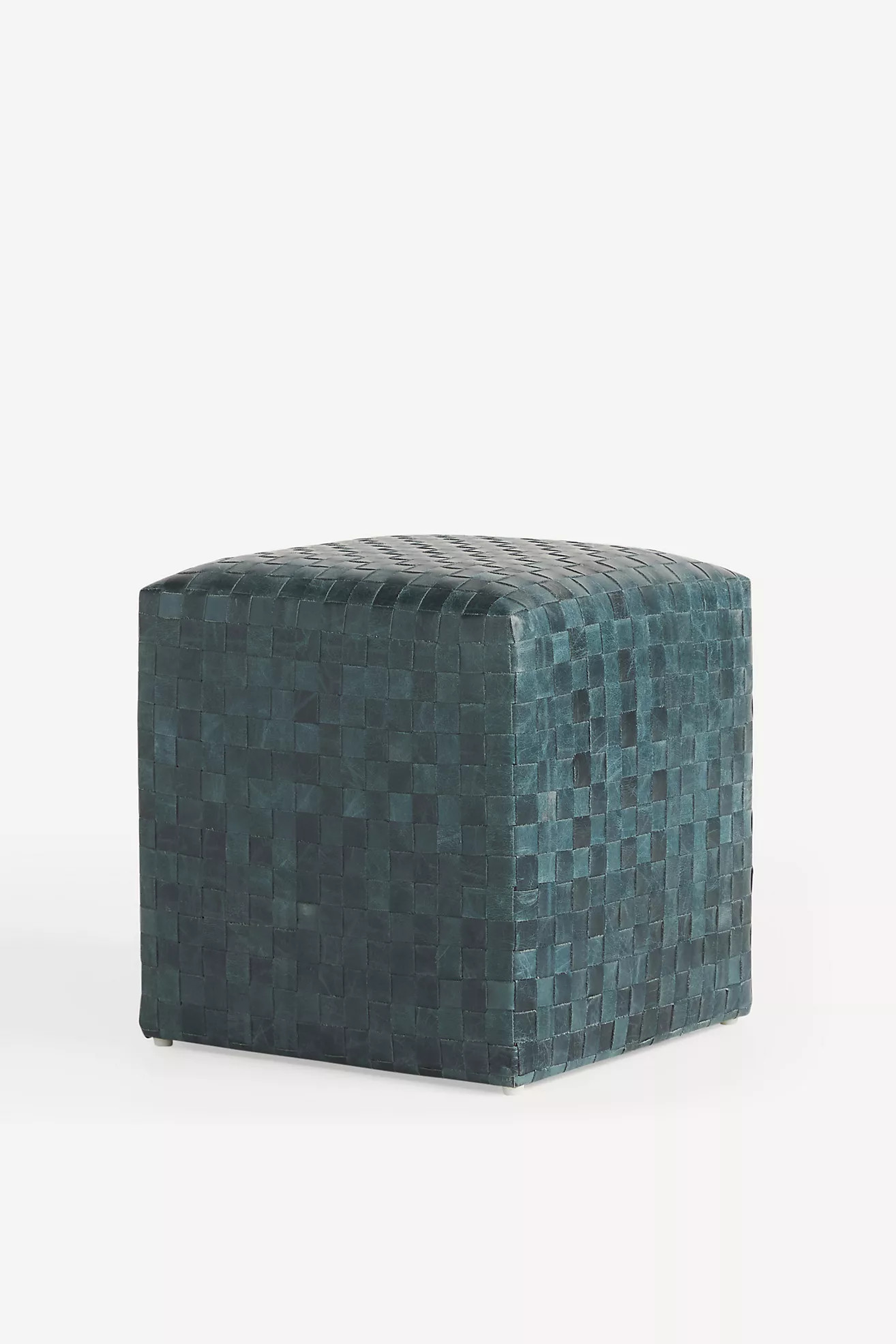 Cove Woven Leather Ottoman | Anthropologie (US)