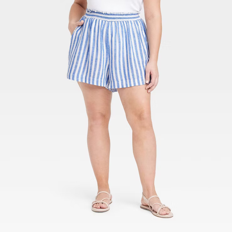 Women's High-Rise Linen Pull-On Shorts - Ava & Viv™ | Target