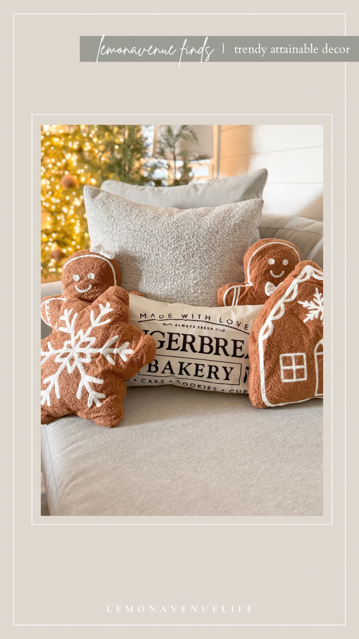 Gingerbread pillows 

#LTKHome #LTKSeasonal