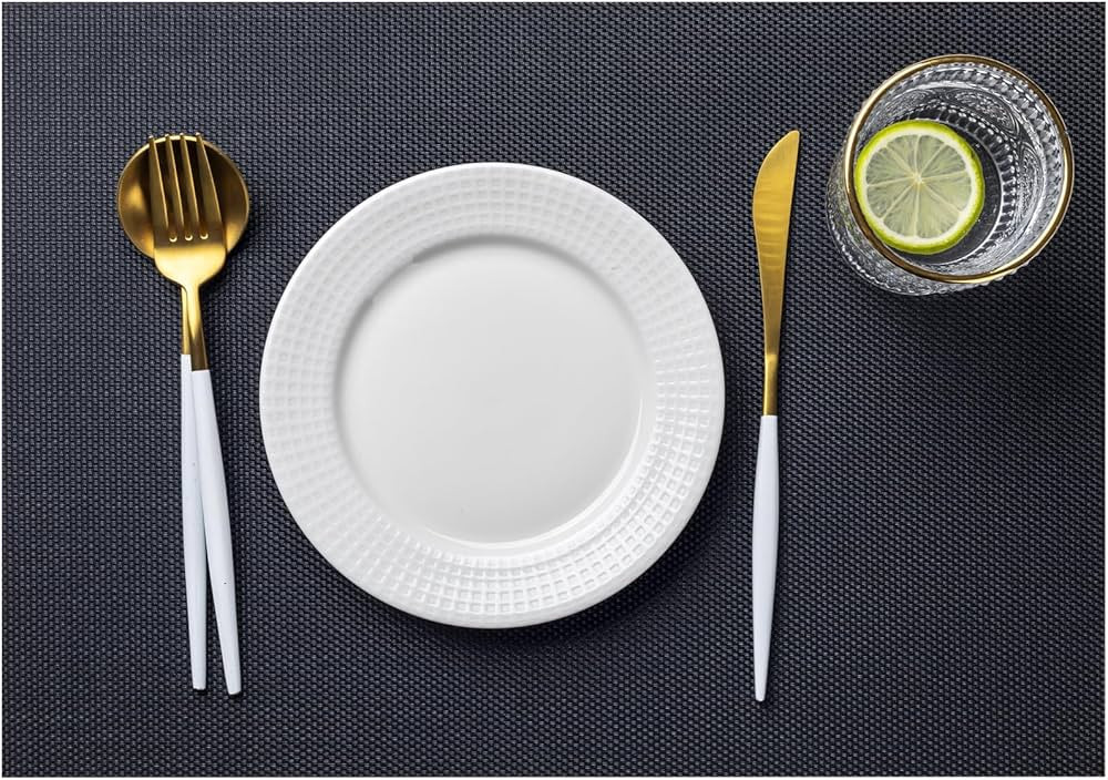 LEXMORE Placemats Set of 4 Vinyl/Plastic Woven Place Mats for Kitchen Table Indoor/Outdoor Washab... | Amazon (US)