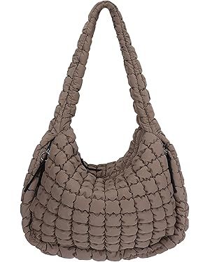 Juoxeepy Quilted Tote Bag Large Quilted Carryall Puffer Shoulder Bag Lightweight Quilted Padding ... | Amazon (US)