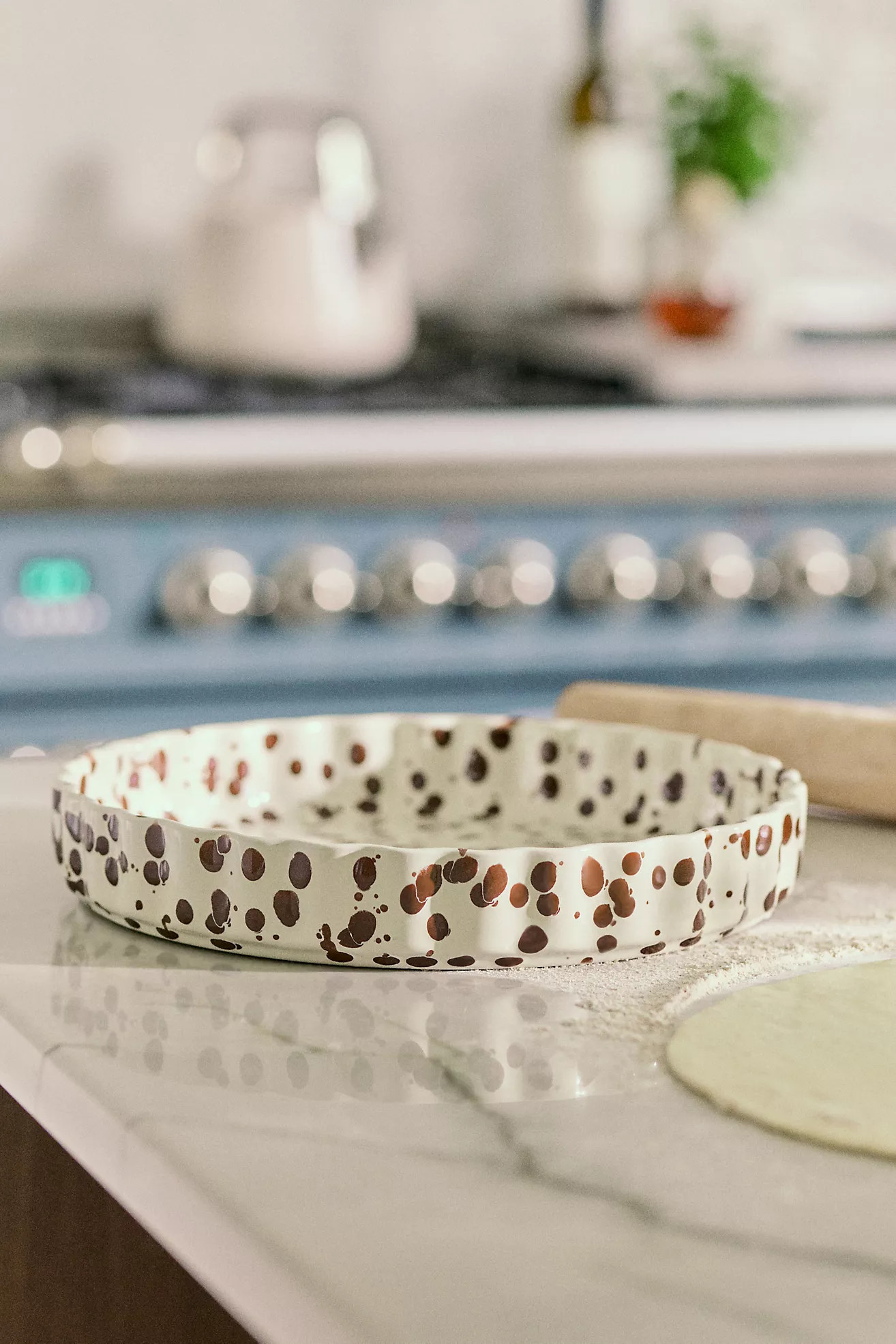 Splatter Portuguese Stoneware Pie Dish | Anthropologie (US)