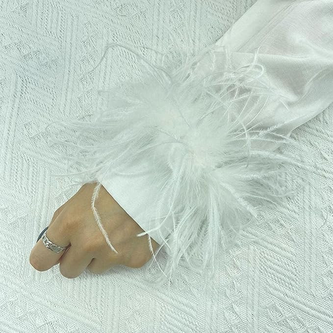 Yiexson Feather Slap Bracelets Cuff Sleeves Slap Ring Ostrich Slap Bangle Patting Circle Feather ... | Amazon (US)
