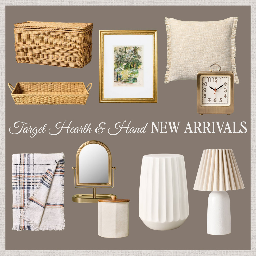These Target Hearth & Hand new arrivals feature warm neutrals, woven textures, classic decor, and timeless home accents that instantly elevate your space. Perfect for refreshing your living room, bedroom, or entryway for the season. 

// Target, Target Heart And Hand, Target Finds, Target New Finds, Target New Arrivals, Target Home, Target Home Decor, Target Home Finds, Target Home And Decor, Rattan Storage Basket, Wicker Storage Basket, Wall Art, Throw Pillow, Table Clock, Throw Blanket, Vanity Mirror, Canister, Accent Table, Ceramic Table Lamp 

 #LTKSeasonal #LTKHome #LTKFindsUnder100