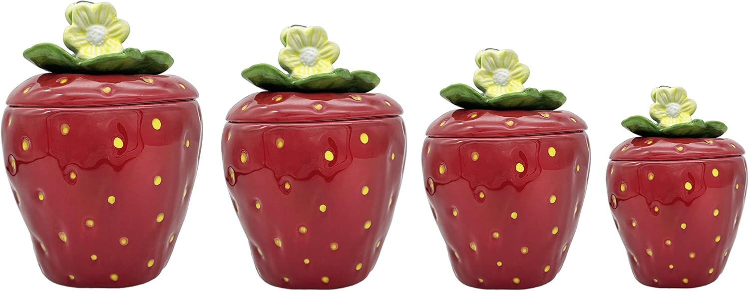 Tuscany Strawberry Shaped, Set of 4 Canisters, 83501 by ACK | Amazon (US)