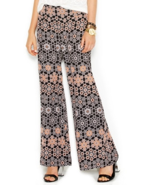 Bar Iii Wide-Leg Printed Pants | Macys (US)