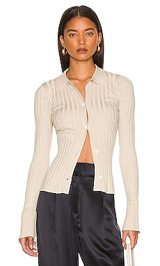 MORE TO COME Bandy Button Front Sweater in Oatmeal from Revolve.com | Revolve Clothing (Global)
