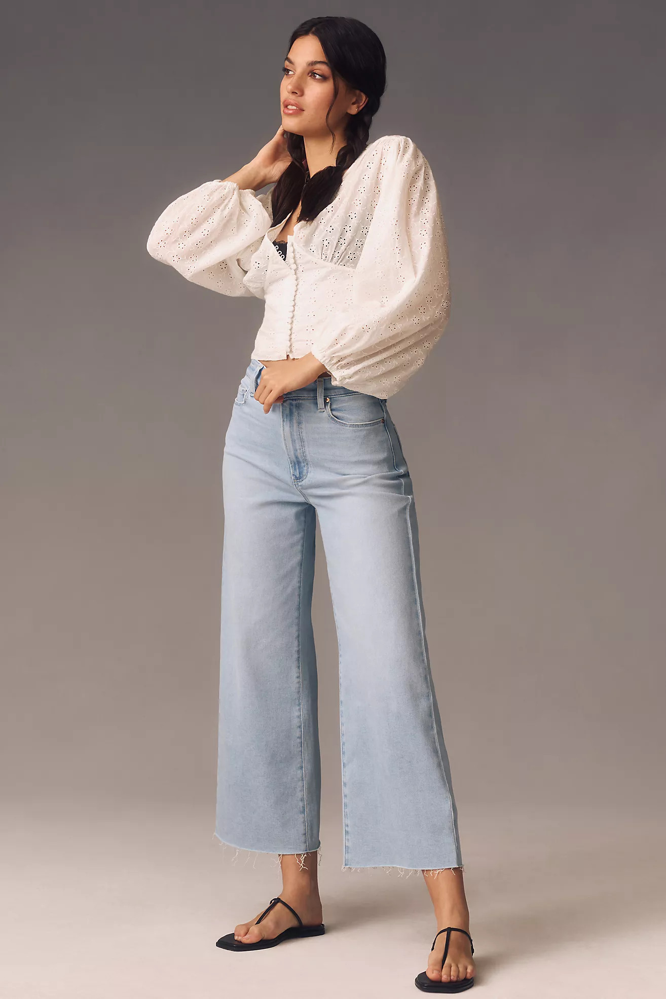 PAIGE The Anessa High-Rise Crop Wide-Leg Jeans | Anthropologie (US)