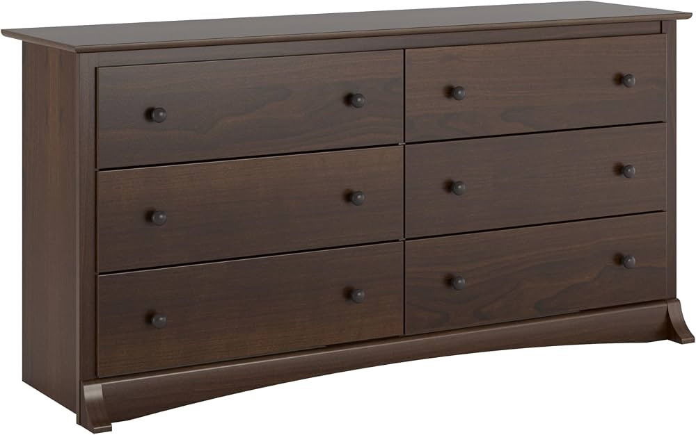 Prepac Fremont Bedroom Furniture: Espresso Double Dresser for Bedroom, 6-Drawer Wide Chest of Dra... | Amazon (US)