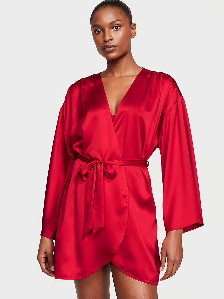 Satin Short Wrap Robe | Victoria's Secret (US / CA )
