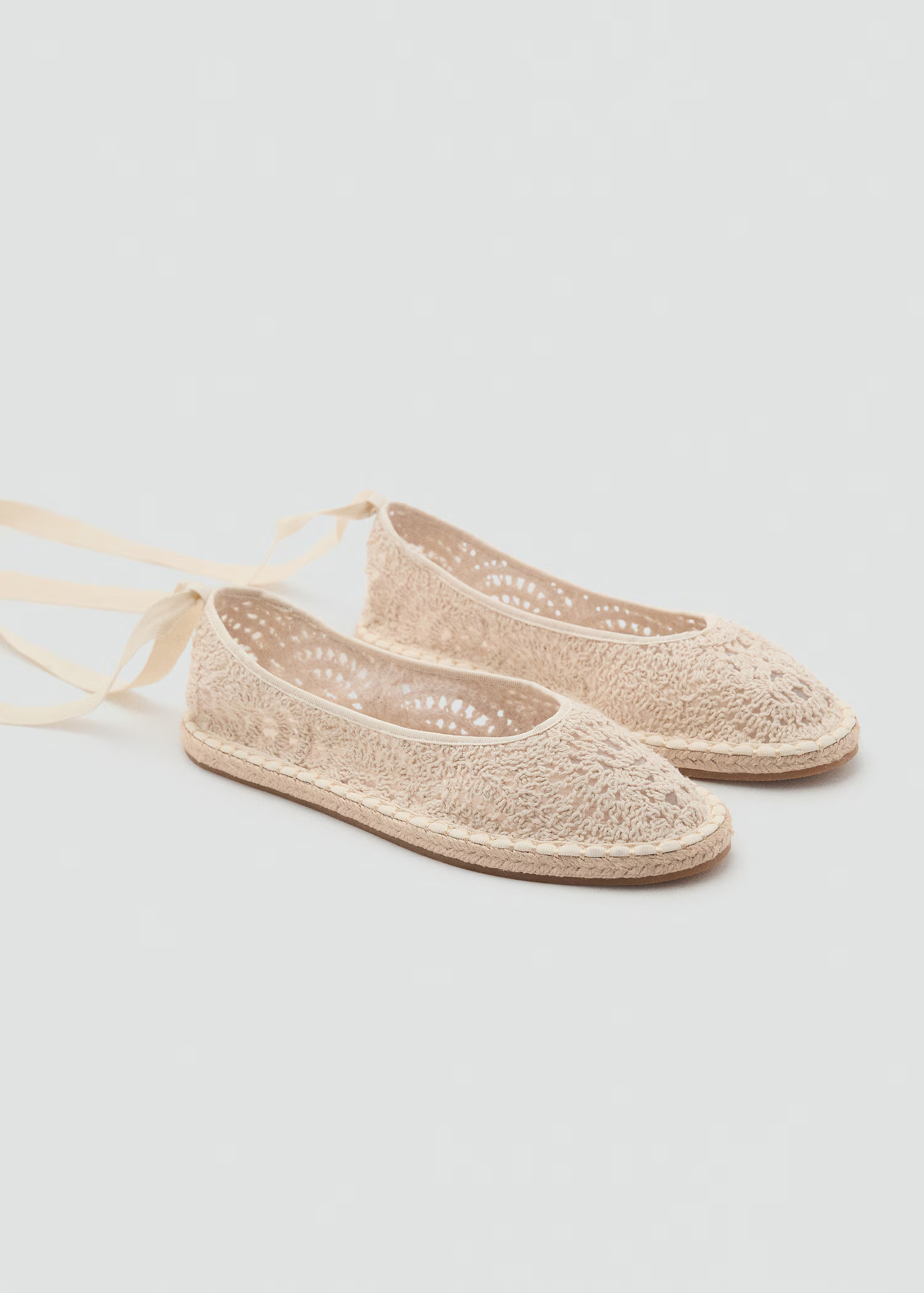Crochet ballet flats - Women | MANGO USA | Mango (US/MX/AU)