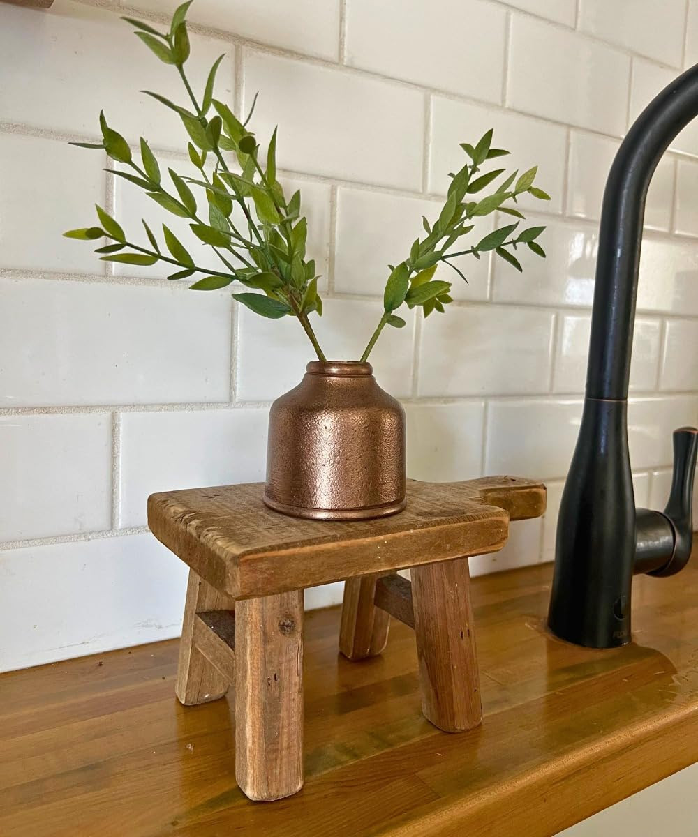 Creative Co-Op Small Wood Pedestal with Handle | Amazon (US)