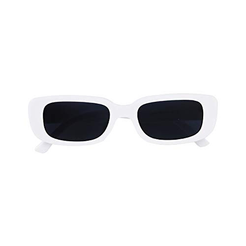 BOJOD Rectangle Sunglasses for Women Men Fashion Trendy Chunky Frame 90s Rectangle Sunglasses White | Amazon (US)