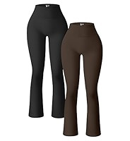 OQQ Women's 2 Piece Yoga Pants Ribbed Seamless Workout High Waist Bell Bottoms Flare Leggings | Amazon (US)