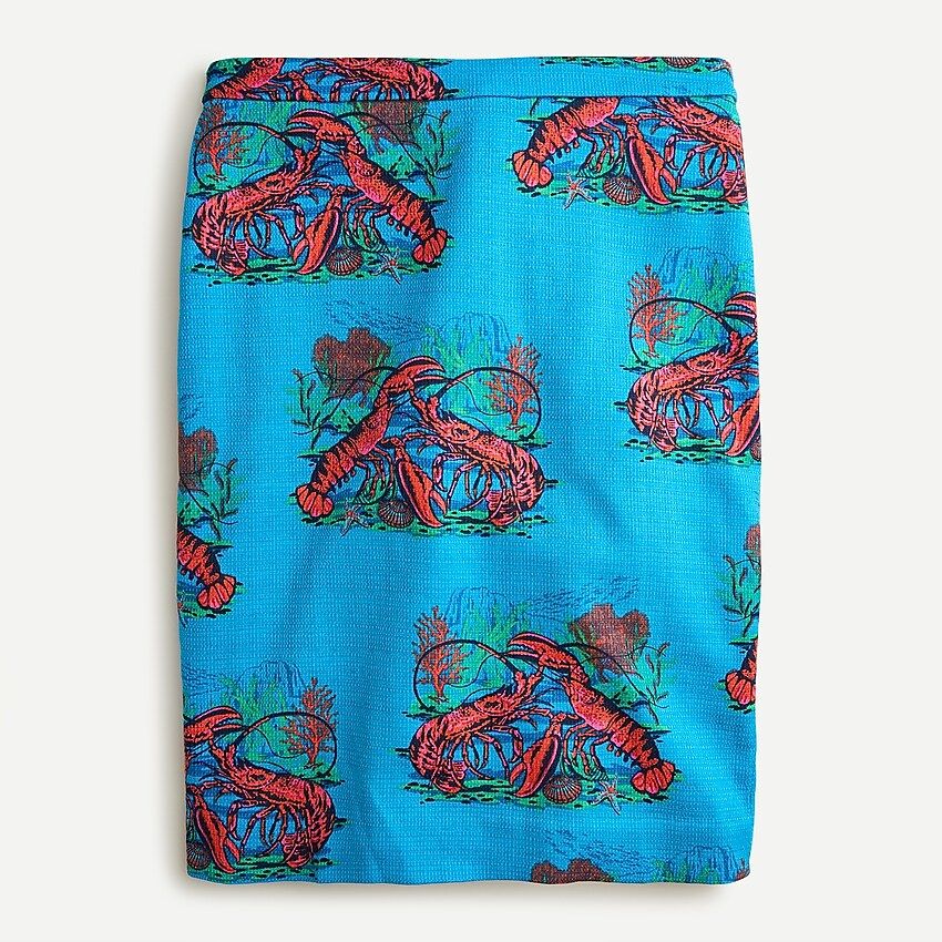 No. 2 Pencil® skirt in lobster print grasscloth | J.Crew US