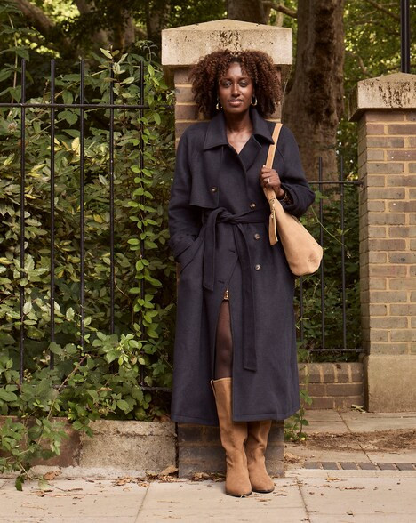 Navy Wool Blend Trench Coat | JD Williams (UK)