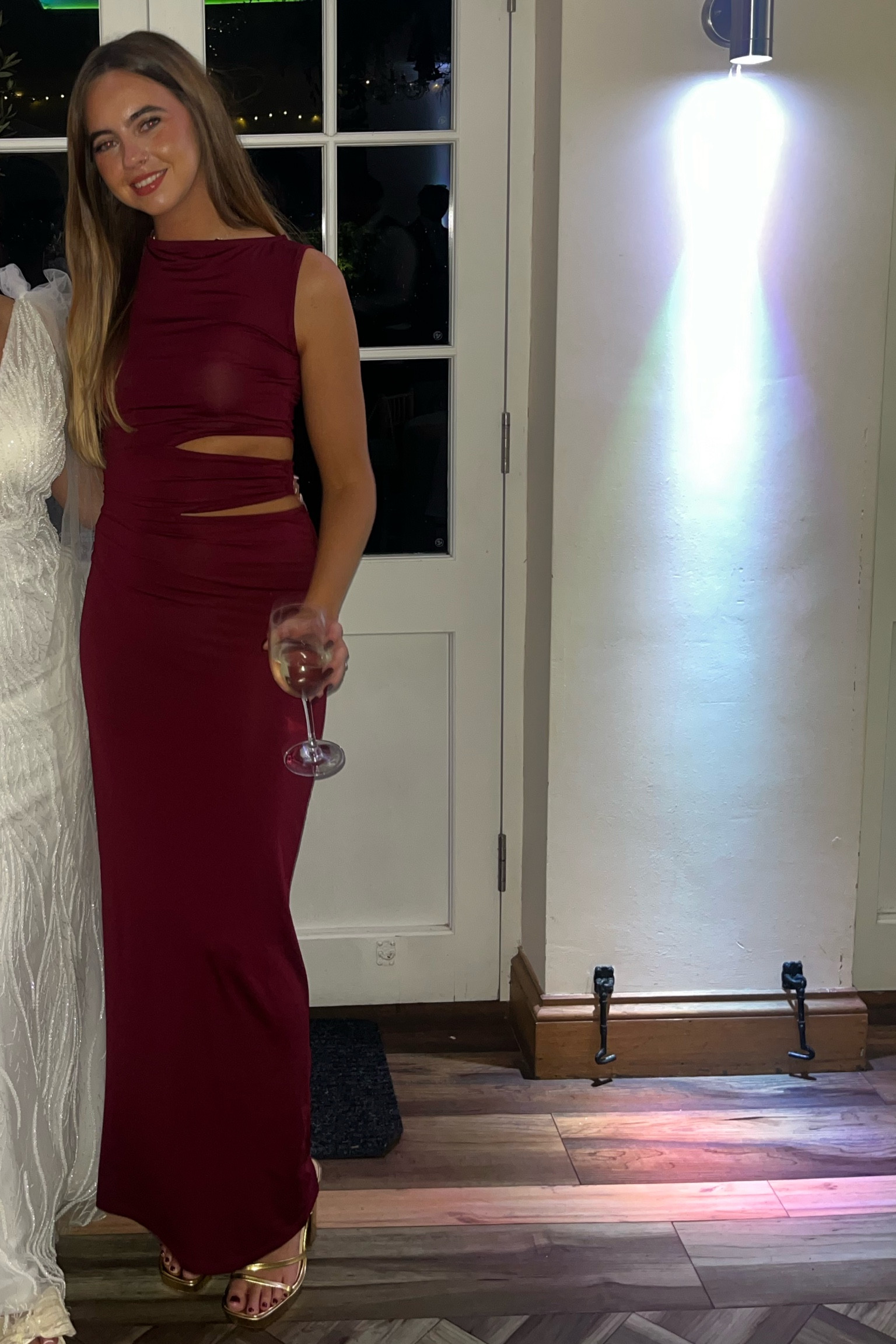 Perfect wedding guest maxi dress from ASOS with cut outs in wine. 

#LTKwedding #LTKfindsunder50 #LTKparties