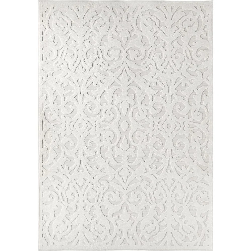 My Texas House Lady Bird 7'9" X 10'10" Natural Damask Outdoor Rug | Walmart (US)