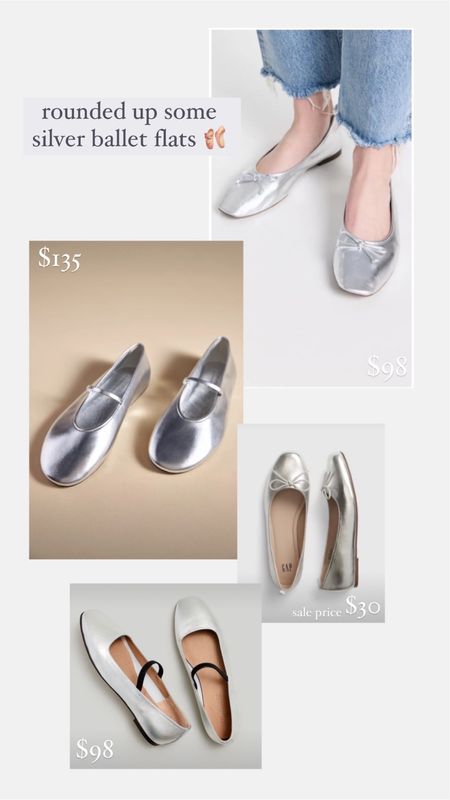 Silver ballet flats 