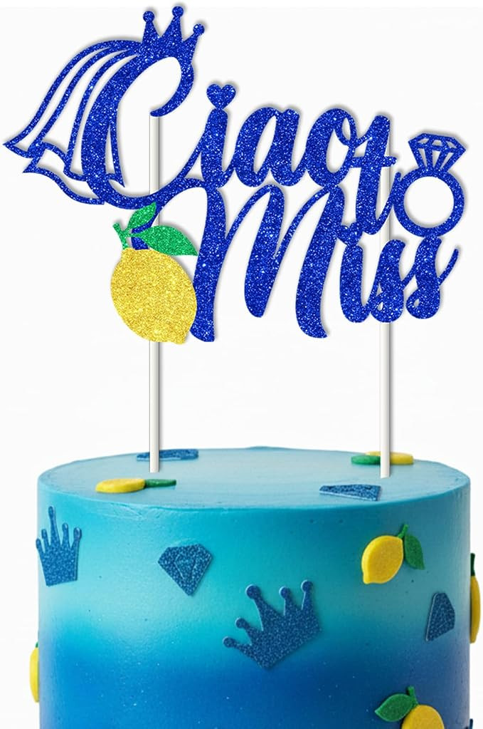 Ciao Miss Bridal Shower Decor Ciao to Miss Cake Topper Capri Lemon Italian Themed Cake Pick Citru... | Amazon (US)