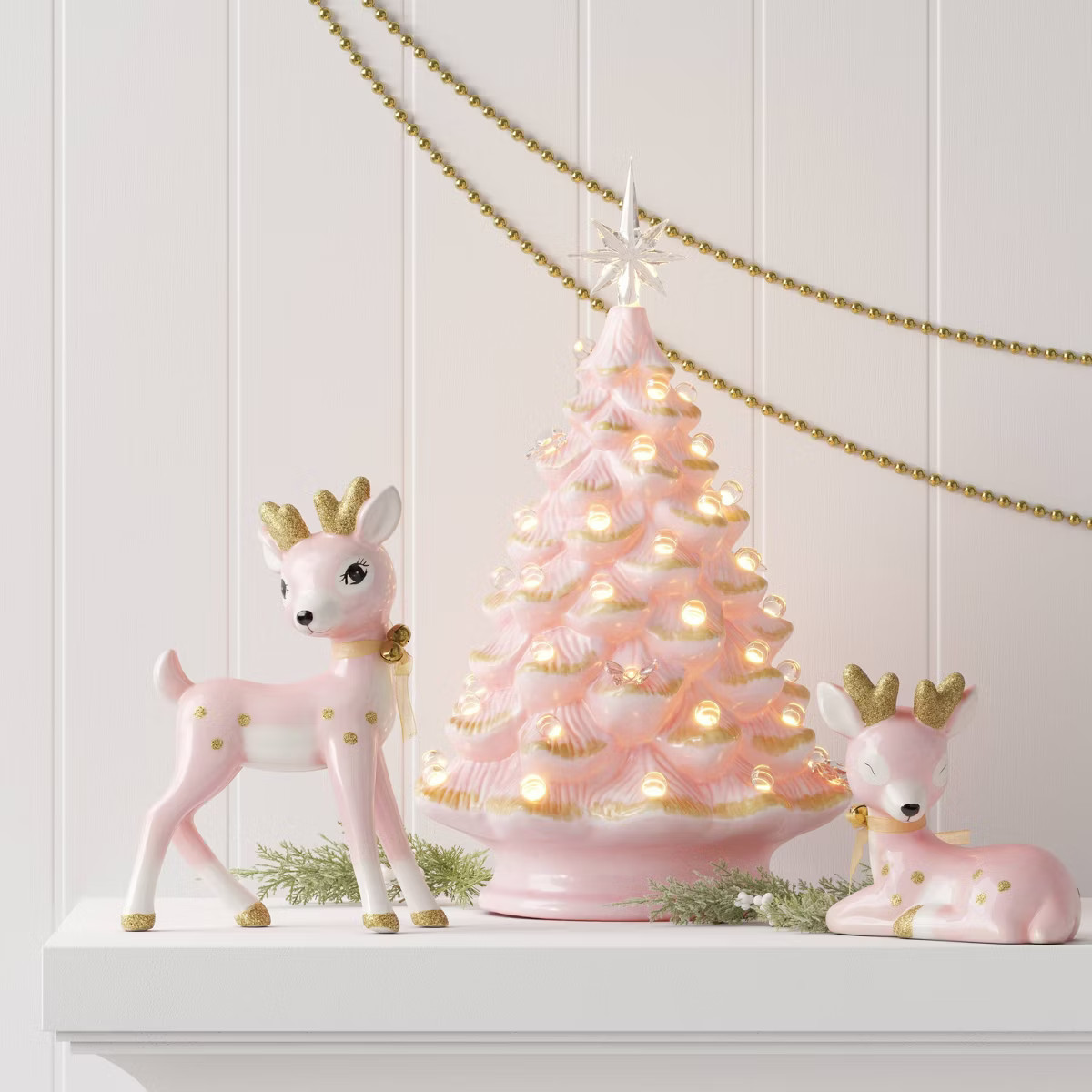 Christmas Ceramic Standing Pink Deer Decor - Wondershop™ | Target