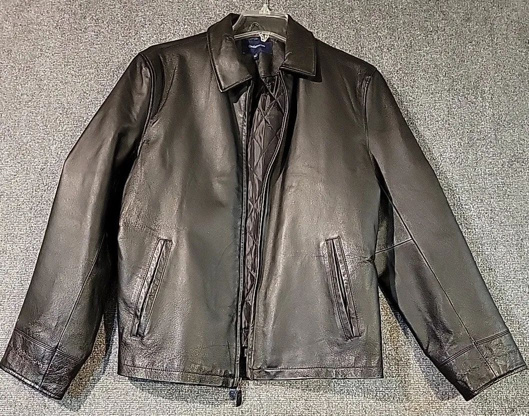 Croft & Barrow Black Leather Jacket Men’s Size L Straight Bottom  | eBay | eBay US