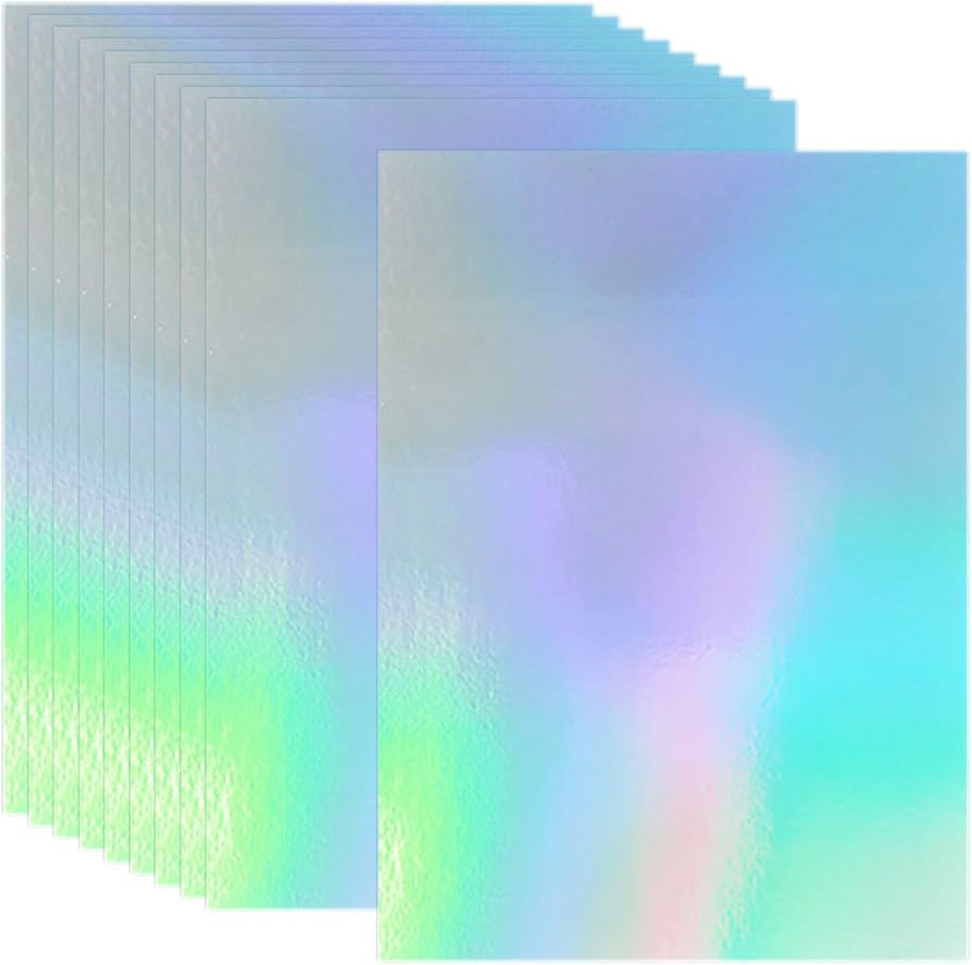30 Sheets Holographic Cardstock, 8.5" x 11" Shiny Iridescent Mirror Paper Thick Card Stock Paper ... | Amazon (US)