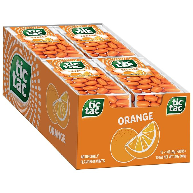 Tic Tac Orange Flavored Mints, Bulk 12 Pack, On-The-Go Refreshment, 1 Oz Each | Amazon (US)