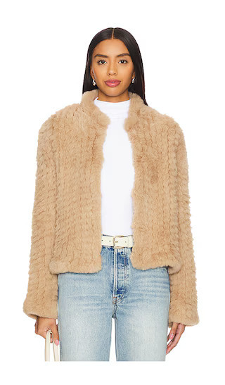 HEARTLOOM Keris Faux Fur Jacket in Beige. - size L | Revolve Clothing (Global)