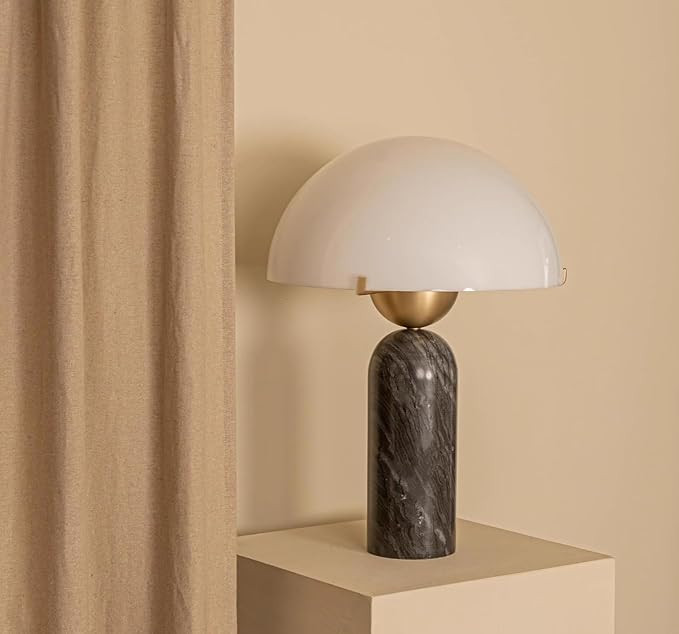 Modern Dome Shaped Table Lamp Mid-Century Accent Lamp Black Marble Desk Lamp Contemporary Living ... | Amazon (US)