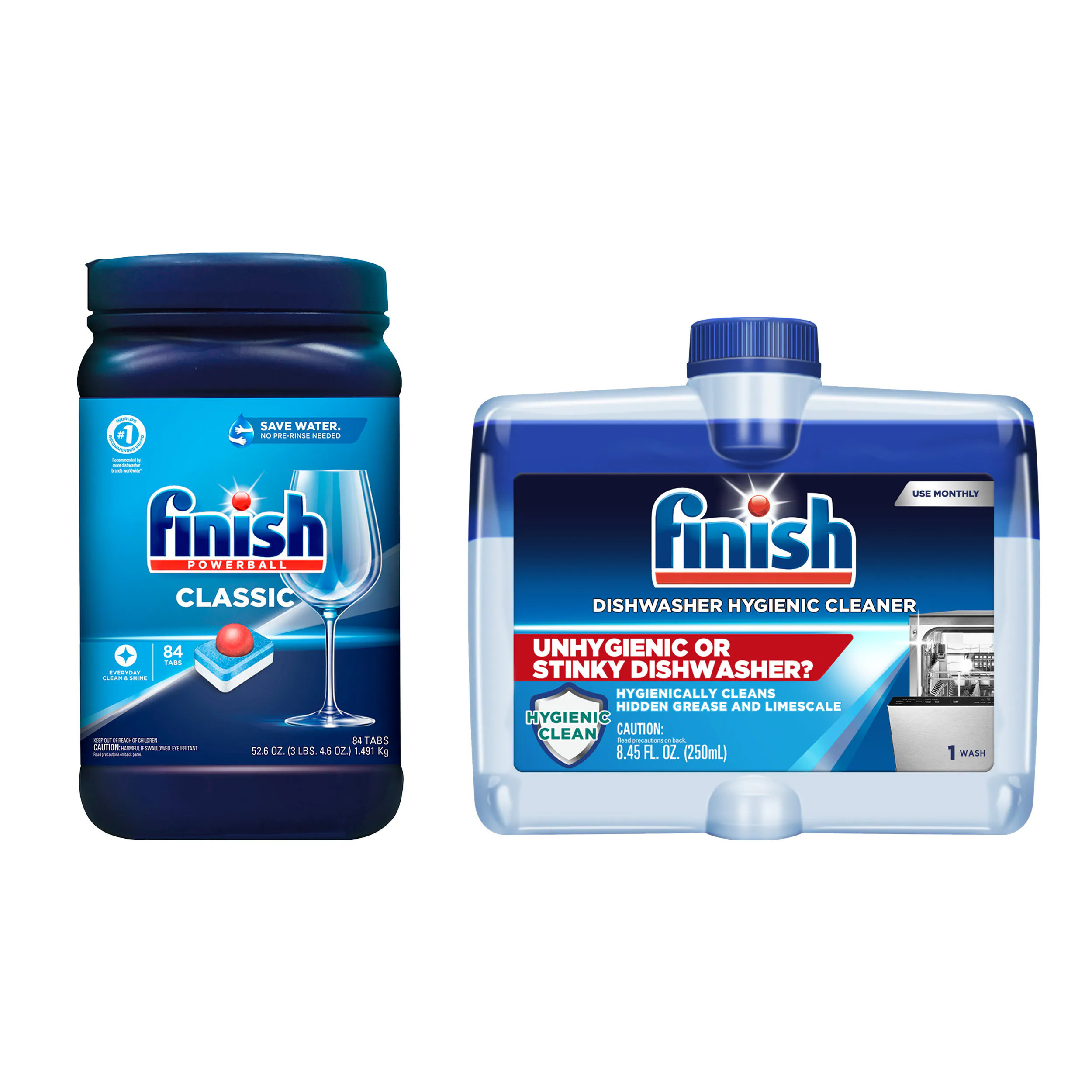 Finish Classic 84-Count Dishwasher Detergent & Dishwasher Cleaner Bundle | Lowe's
