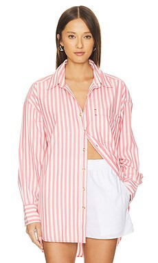 Free People x We The Free Freddie Shirt in Coral from Revolve.com | Revolve Clothing (Global)