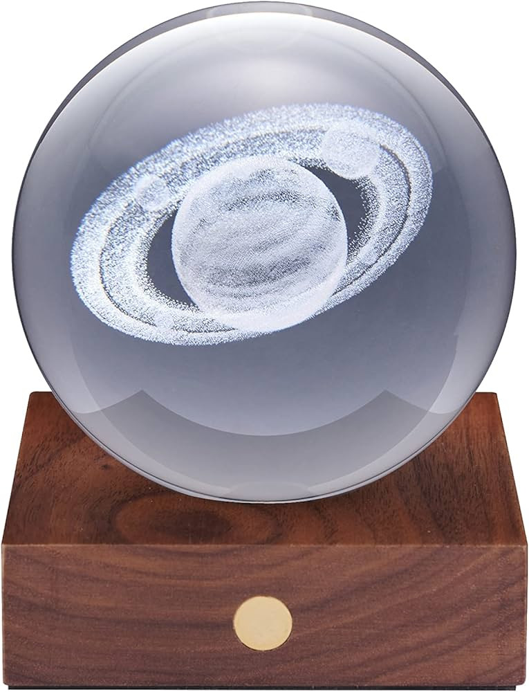 Gingko Amber Crystal LED Light Saturn | Amazon (US)